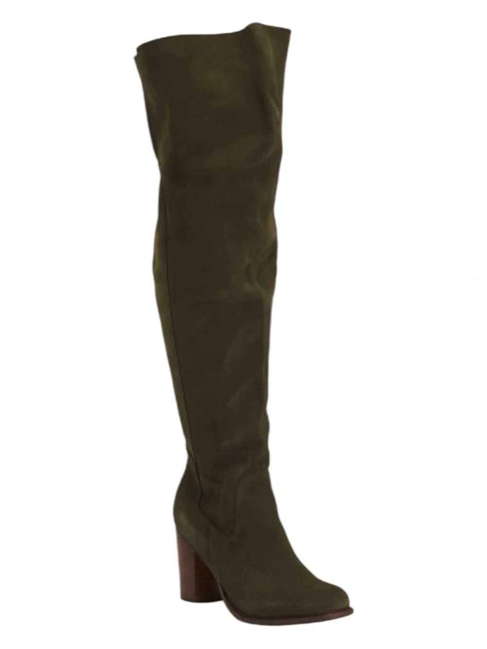 Kelsi Dagger Olive Over-the-Knee Suede Block Heel Boot